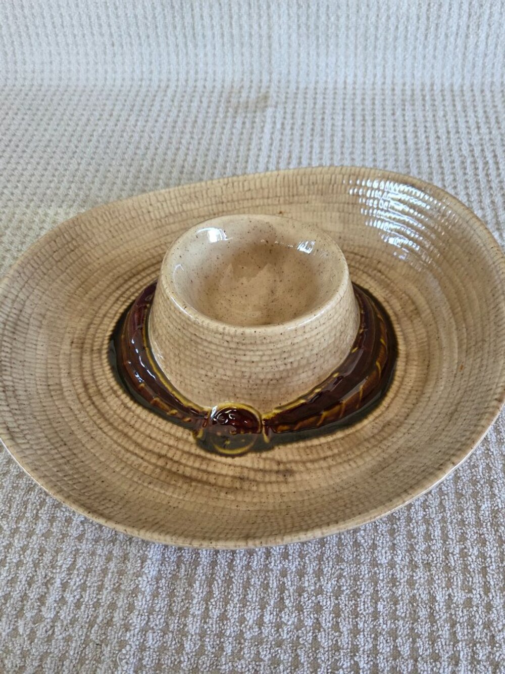 Sombrero Chip and Dip Server Wide Brim 13 Inches MCM Ole'